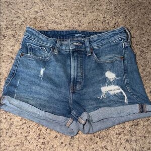 Old Navy Women's OG HighRise - Distressed Blue Jean Shorts